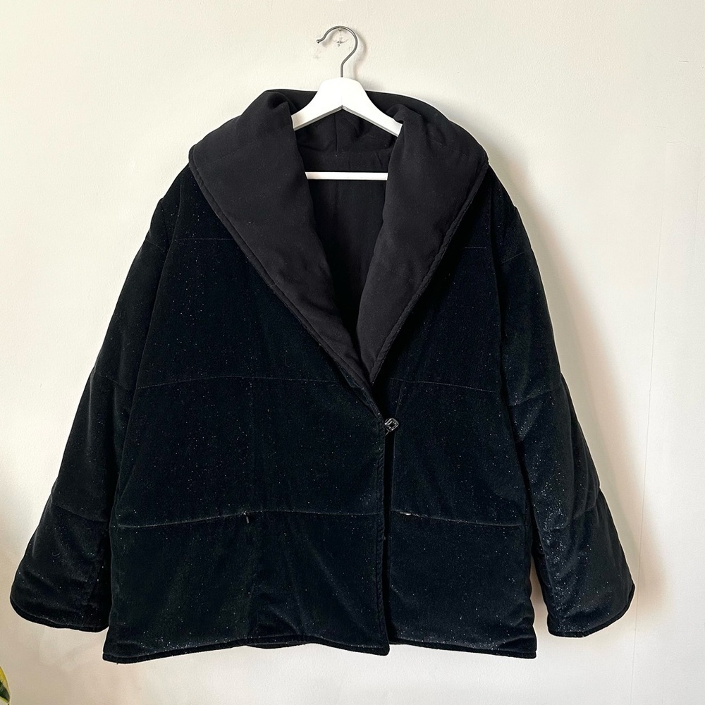 St. John Sport Reversible Black Sparkle Puffer Jacket | Size M